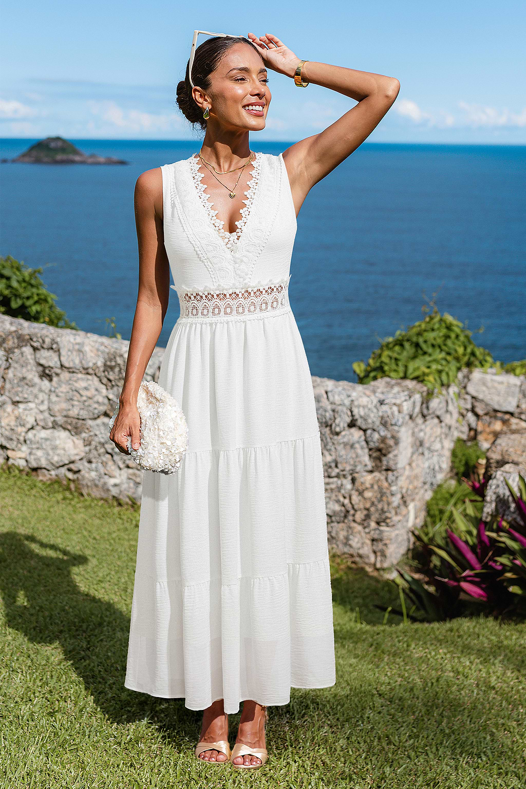 Little Details White Maxi Dress