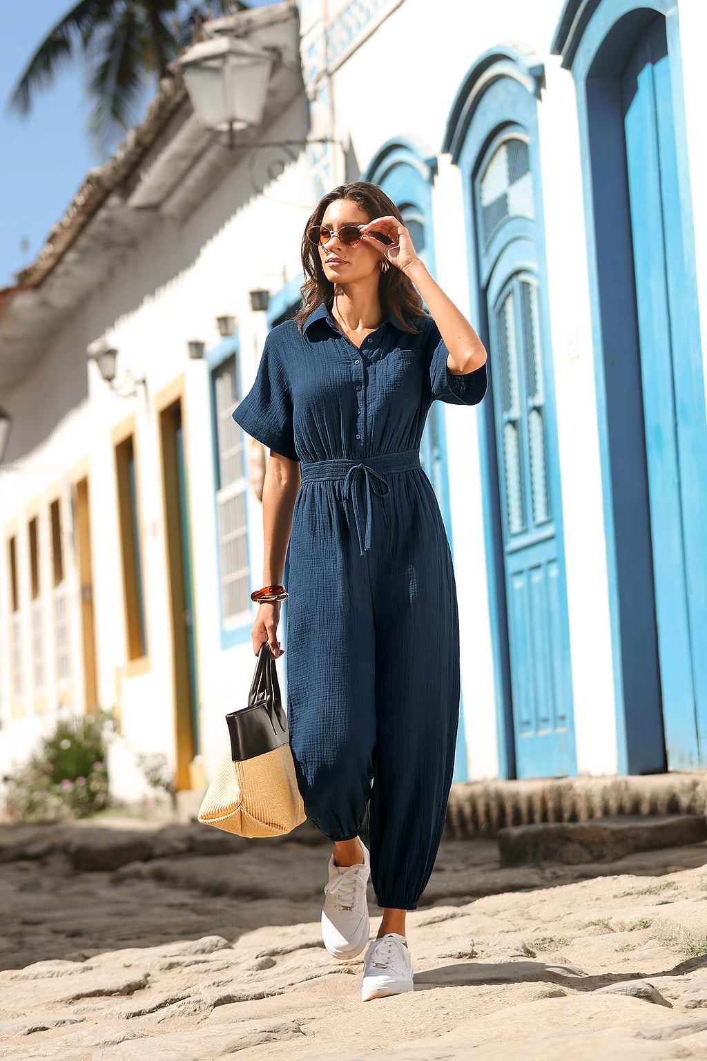 Leisurely Pace Blue Jumpsuit