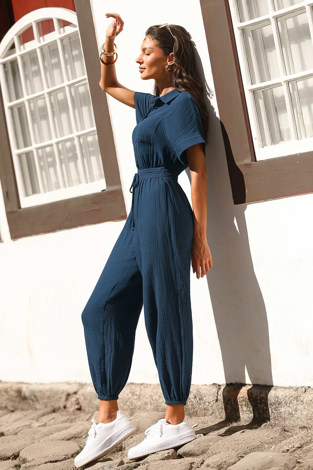 Leisurely Pace Blue Jumpsuit