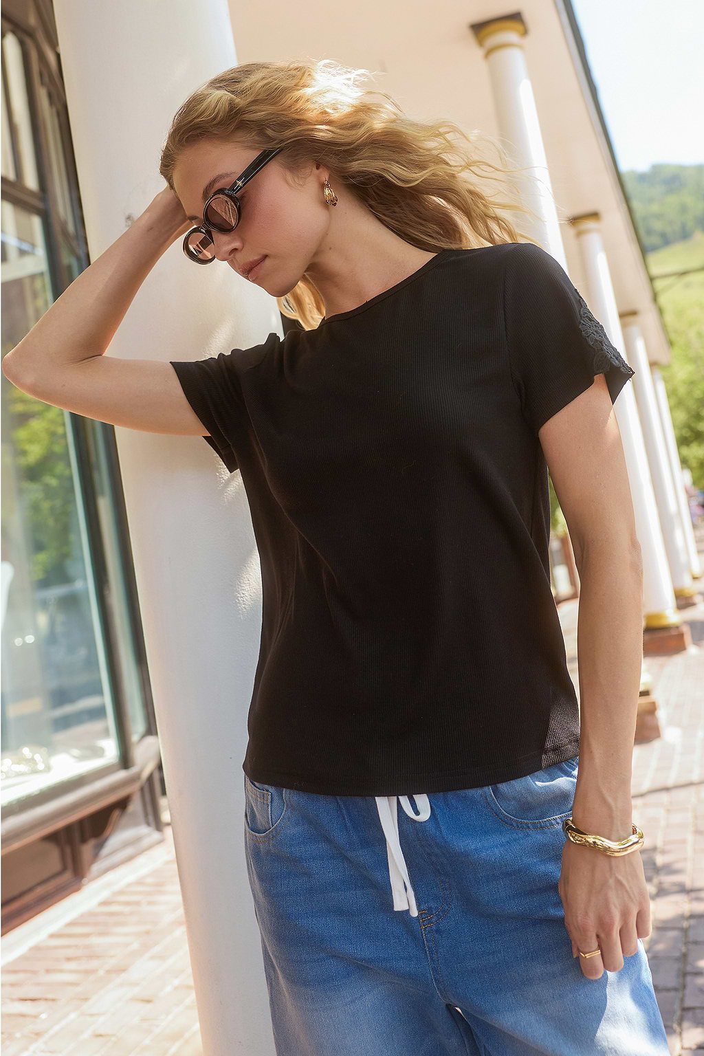 Let's Stay Awhile Black Tee