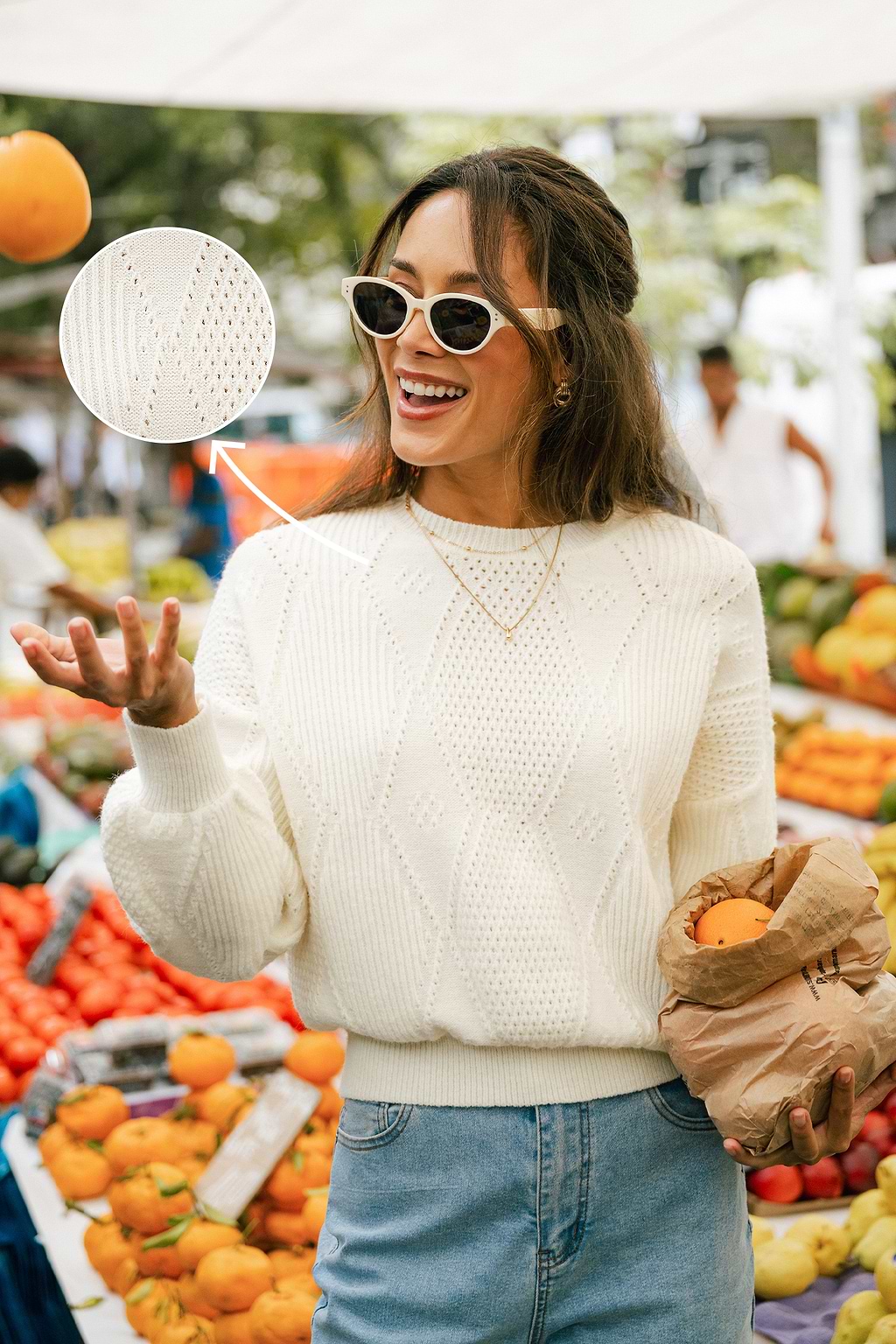 By the Bonfire White Sweater