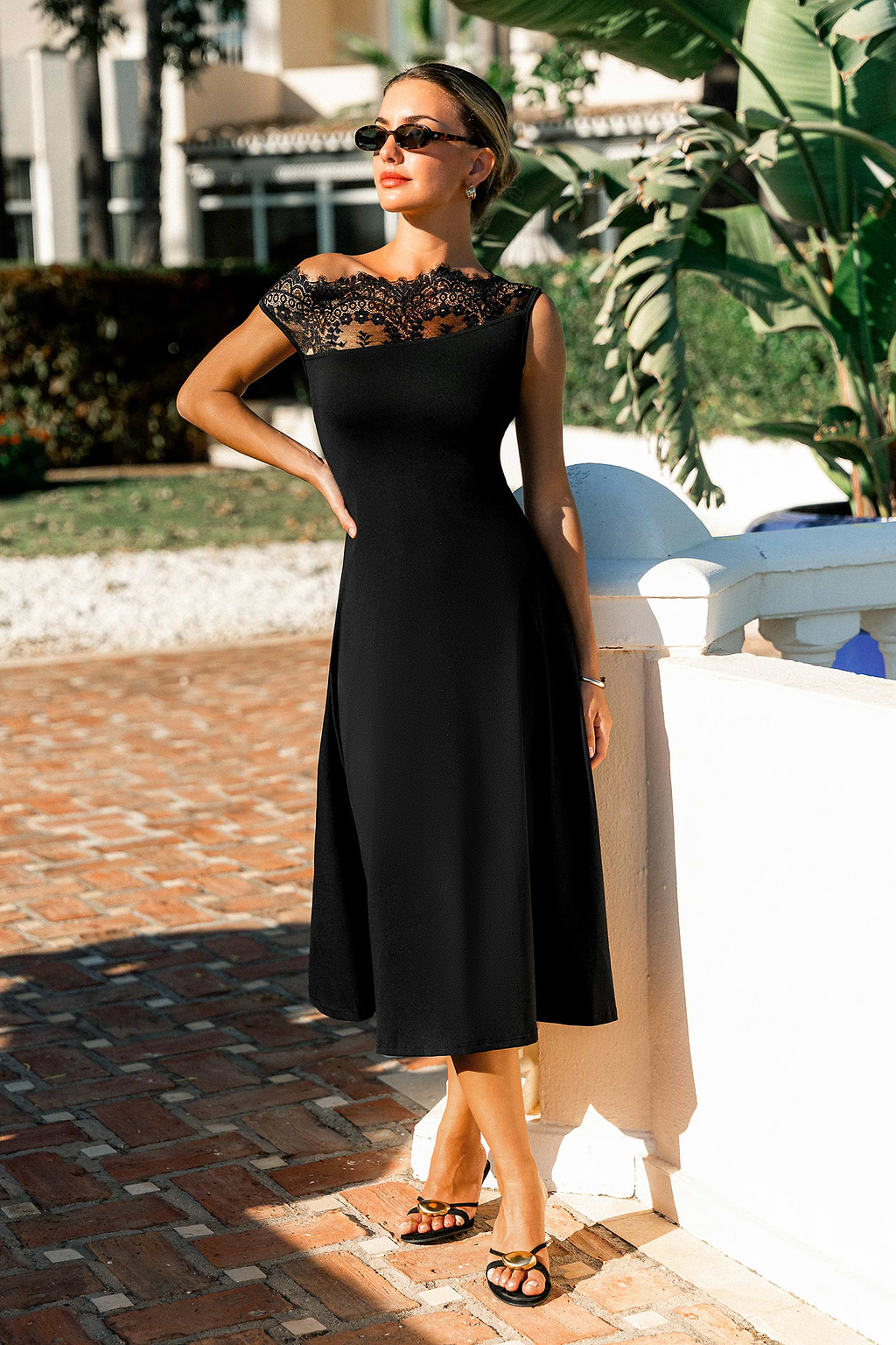 Special Occasion Black Midi Dress