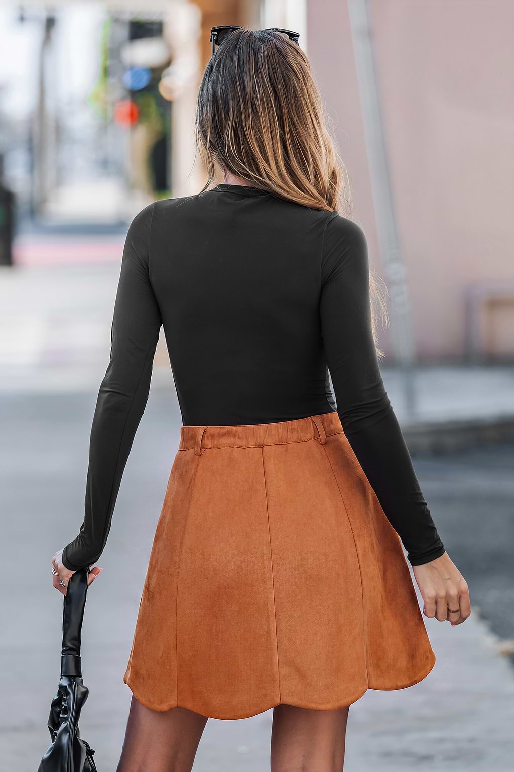 In the Breeze Orange Mini Skirt