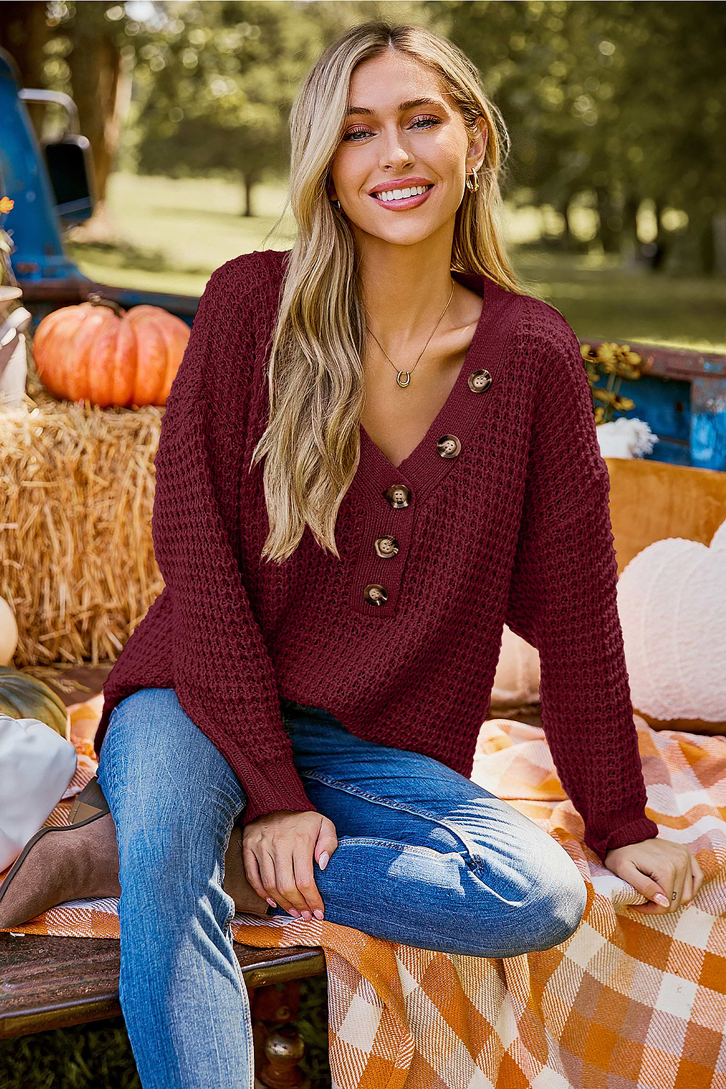 Comfort First Red Knit Top