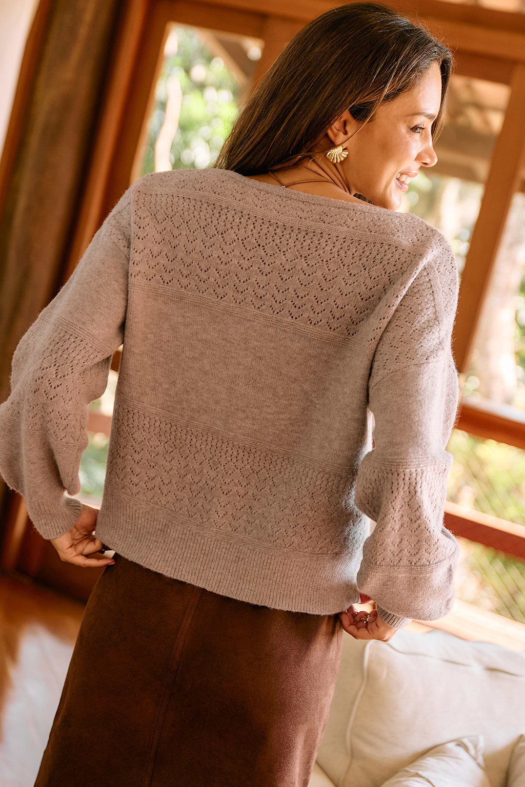 Sunday Stroll Taupe Sweater