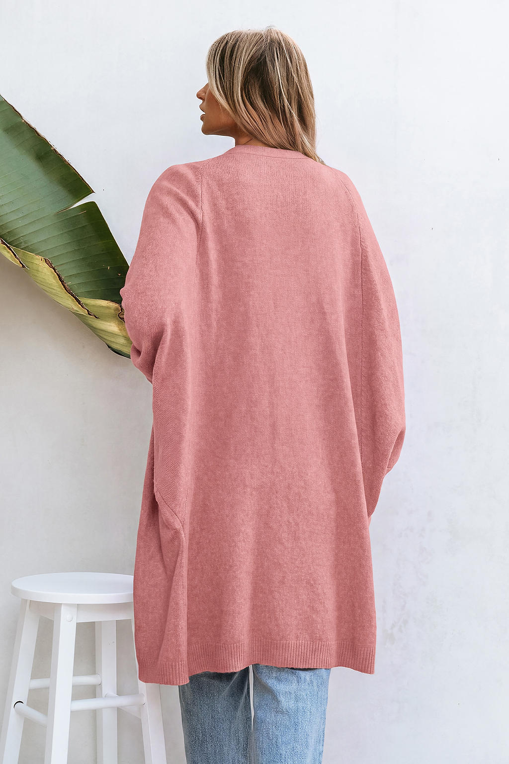 Cardigan rosa senza fretta