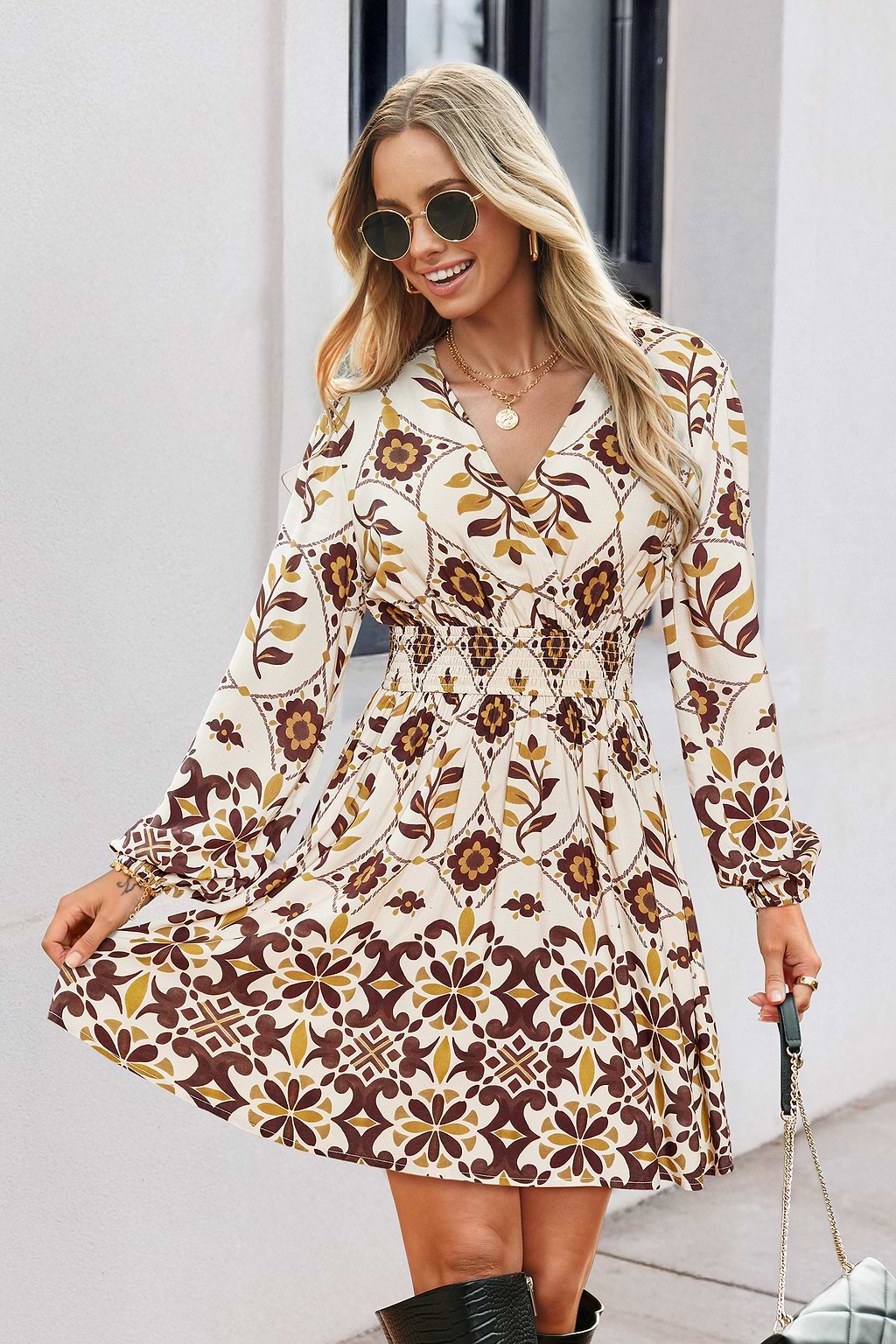 Down to Earth Floral Mini Dress