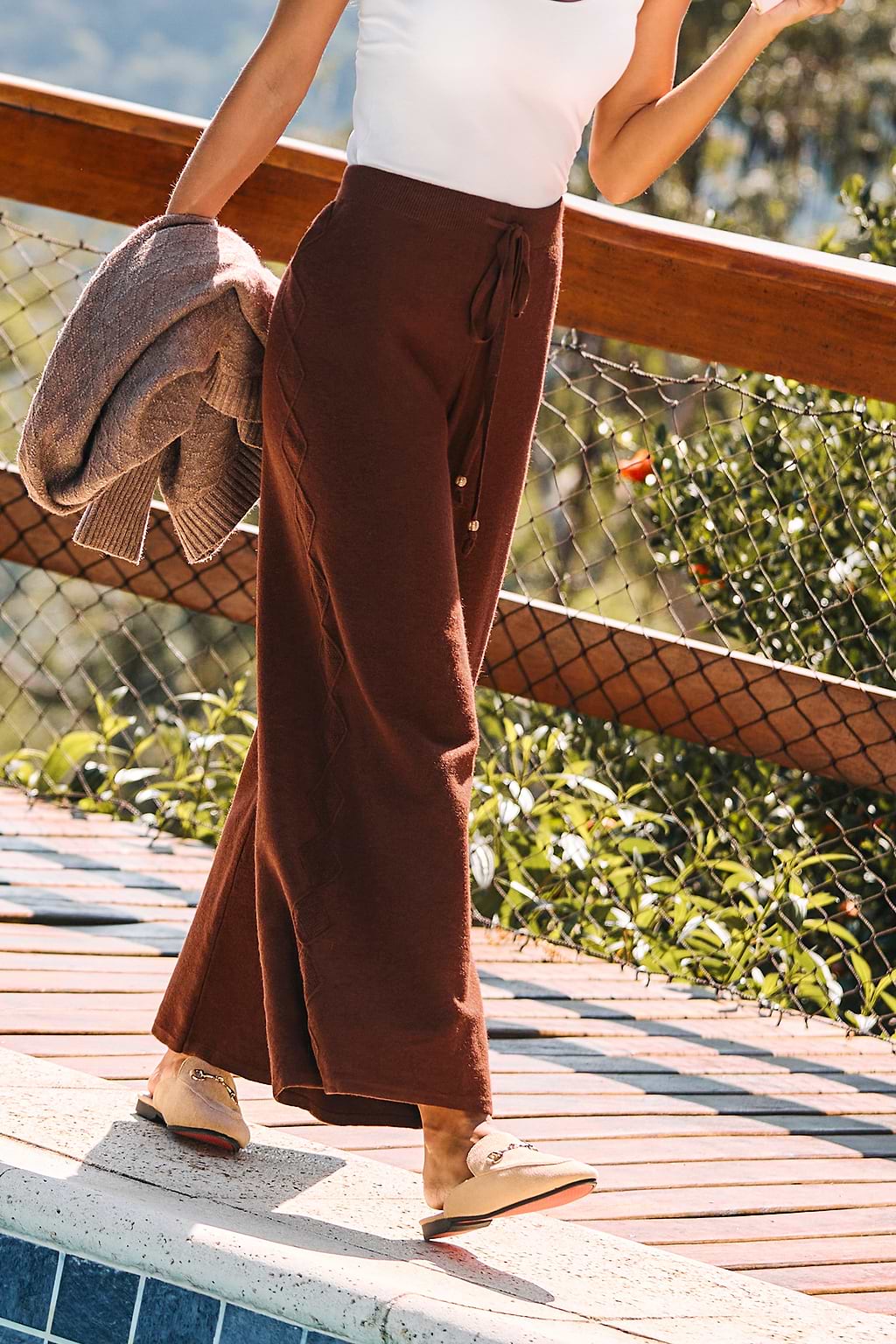 Take a Breather Brown Knit Trousers