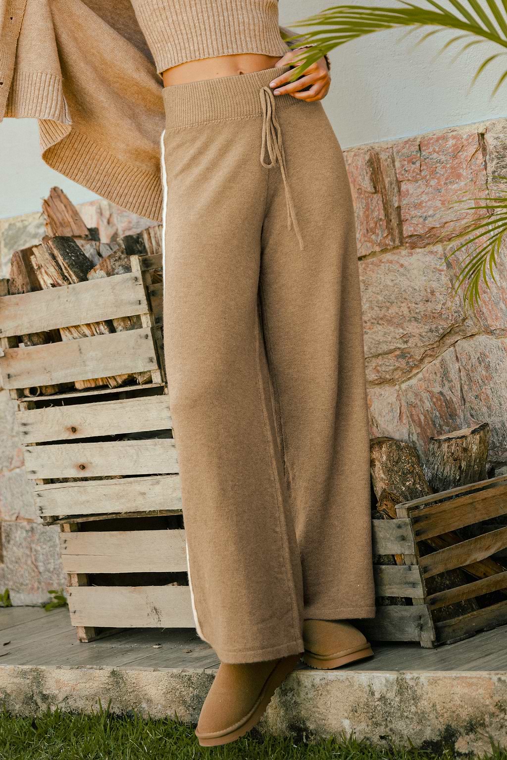 In a Nutshell Neutral Knit Pants
