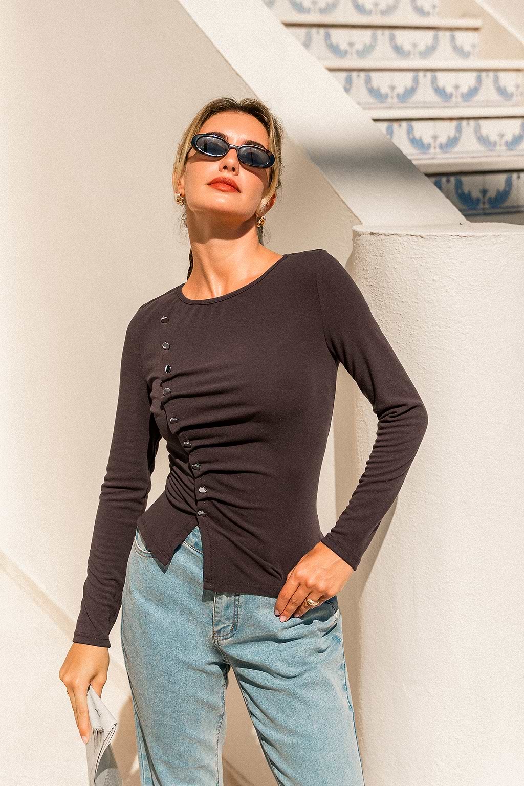 One Sided Brown Top