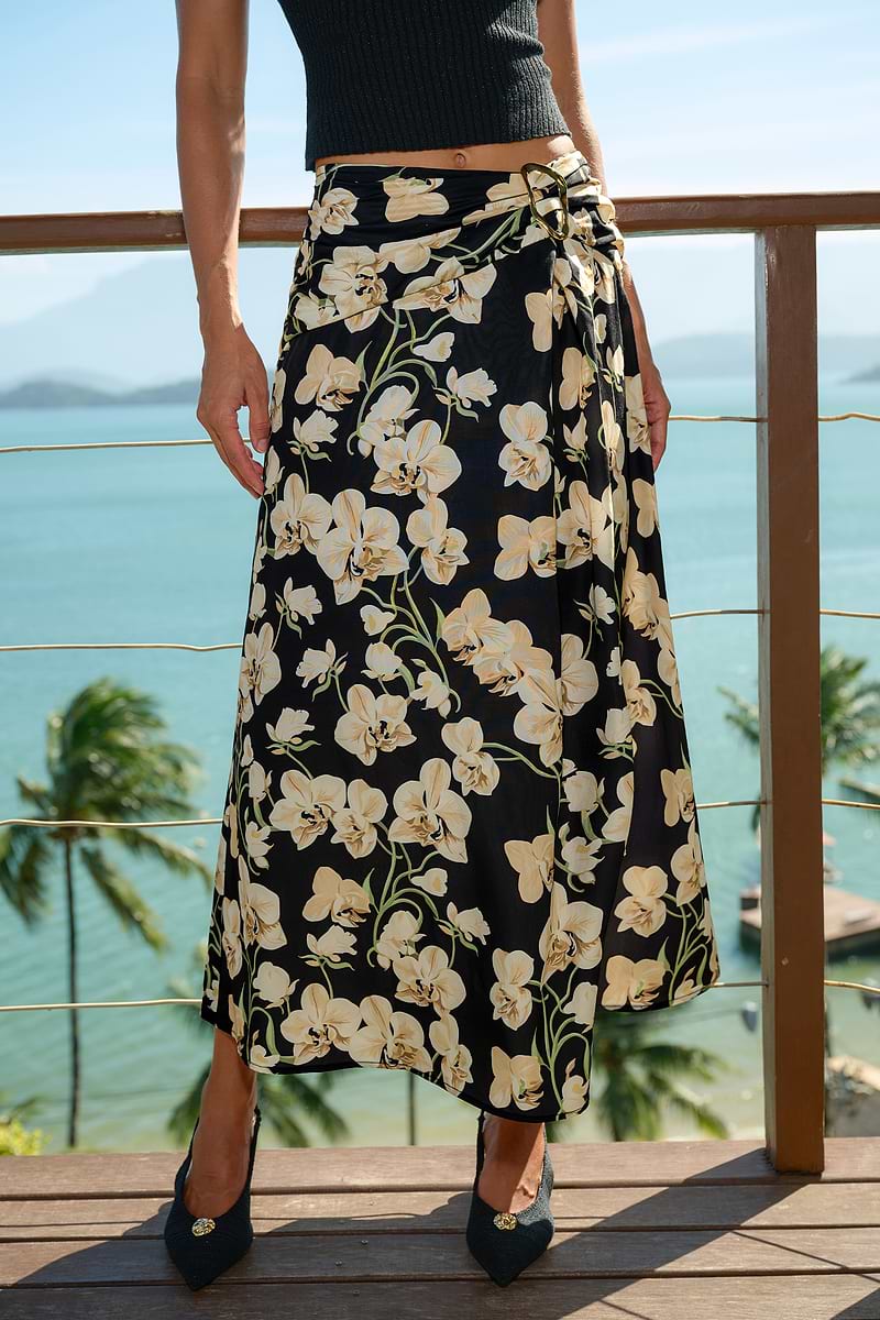 Autumn Soul Floral Maxi Skirt