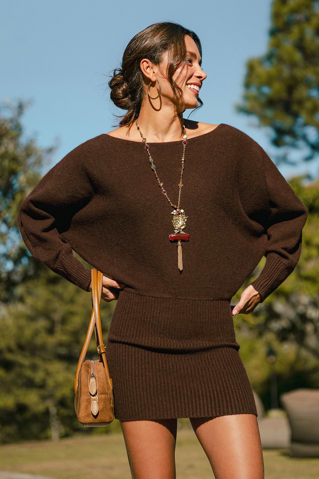 Off the Cuff Brown Mini Dress