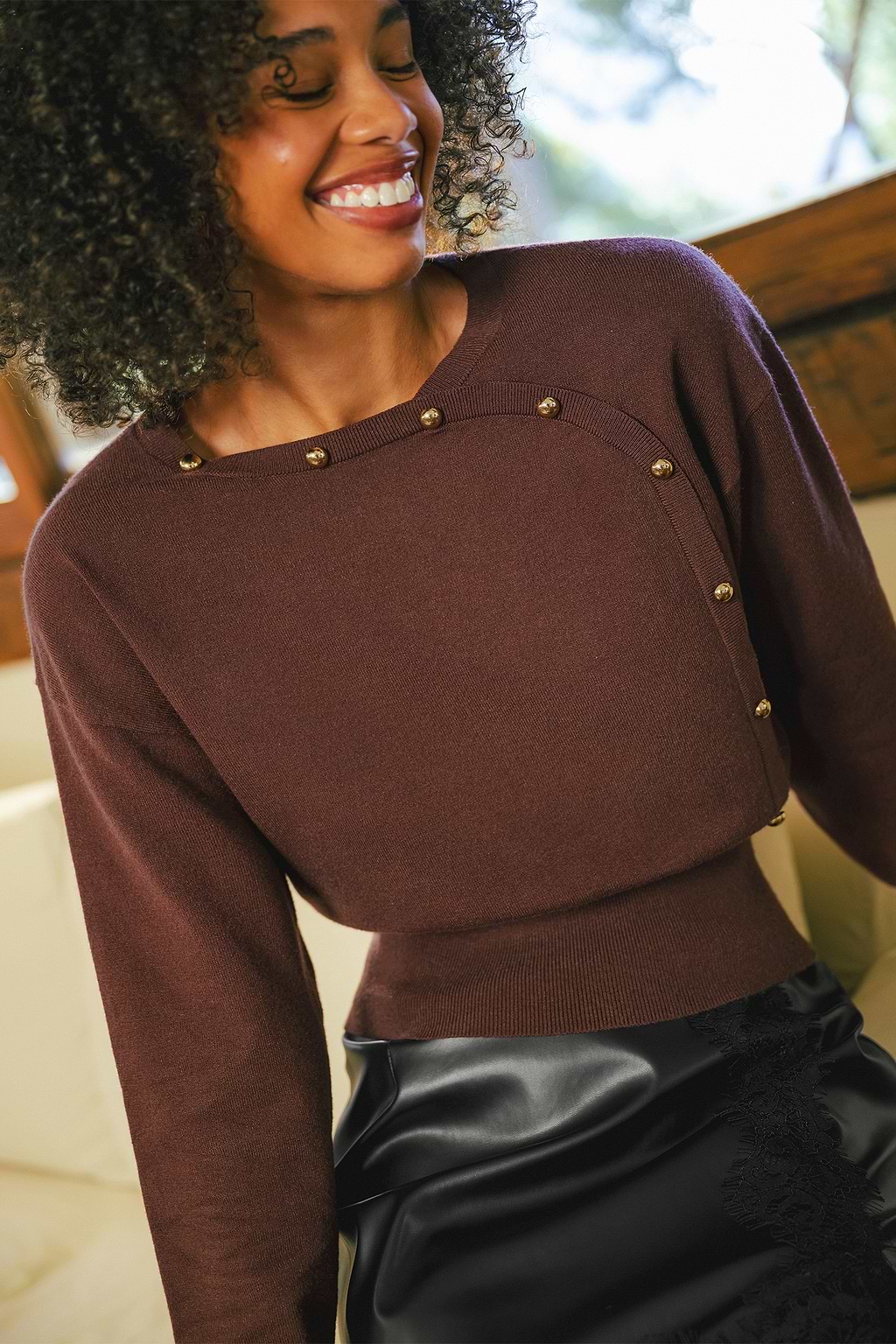 Come Rain or Shine Brown Jumper