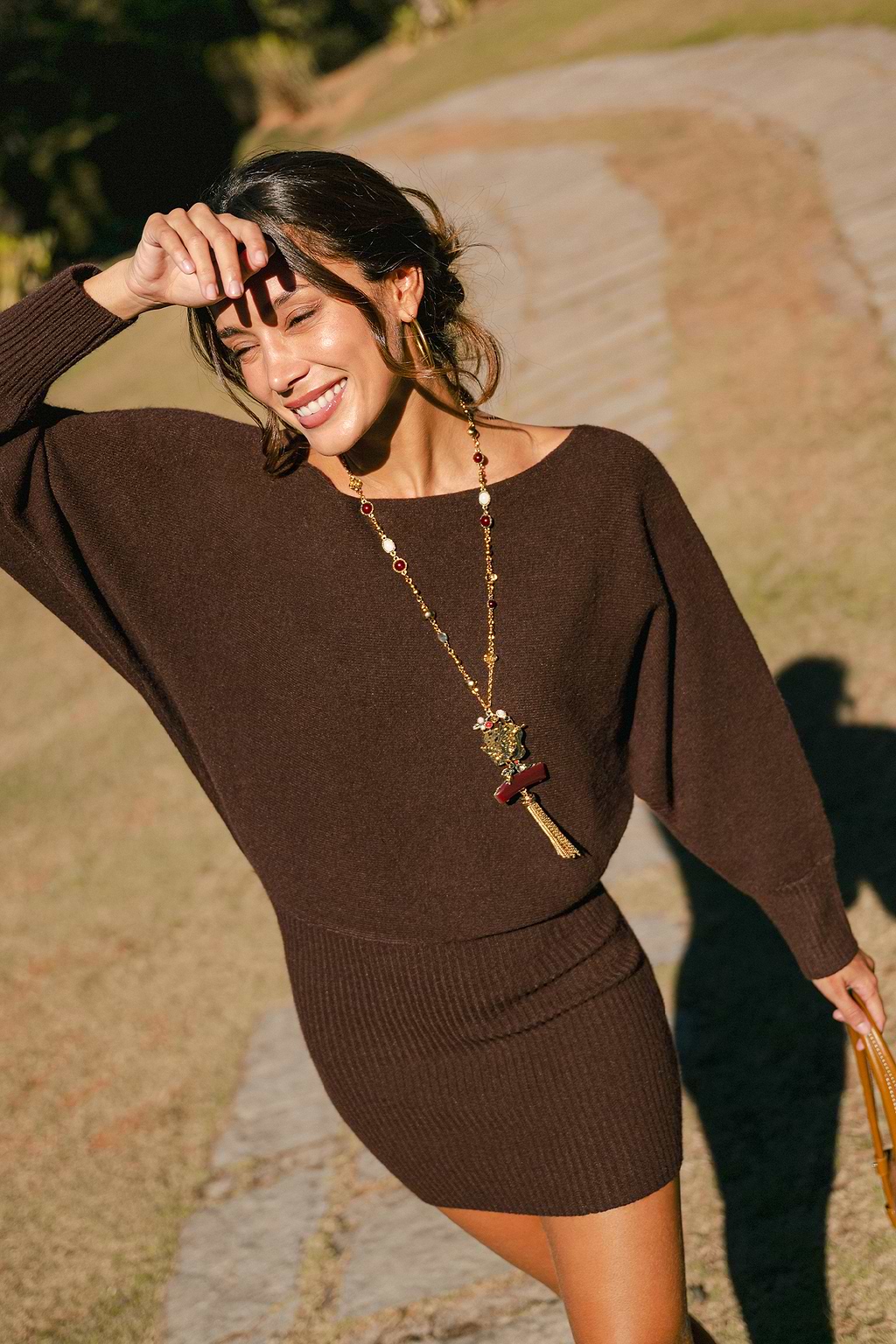 Off the Cuff Brown Mini Dress