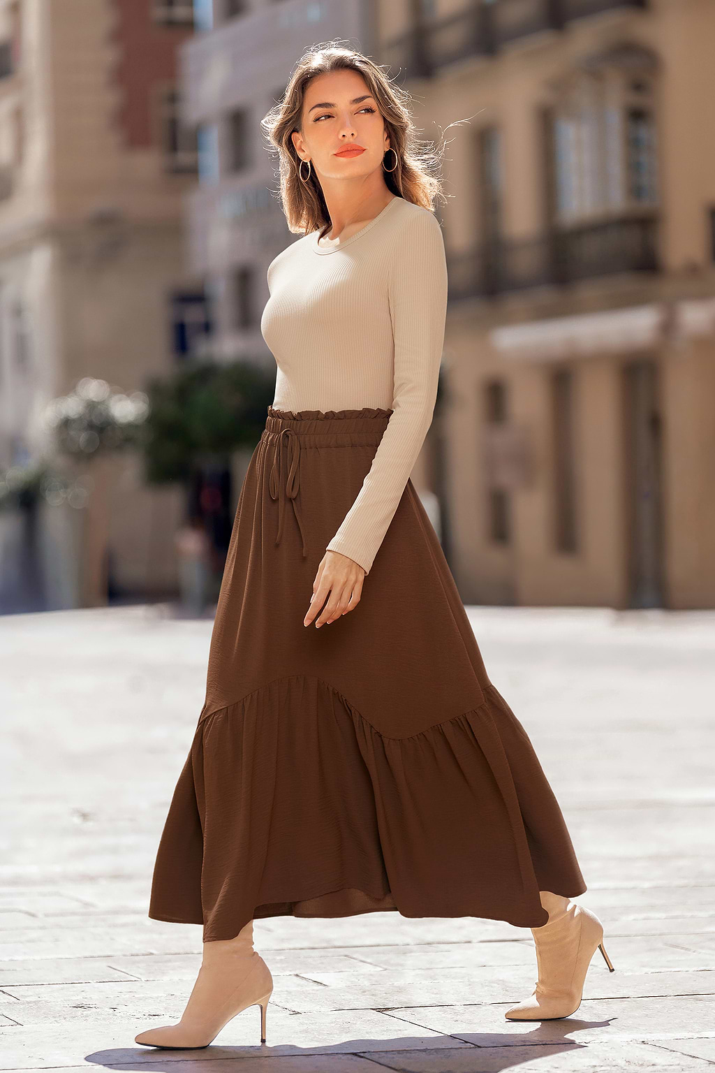 Hazelnut Colorblock Maxi Dress