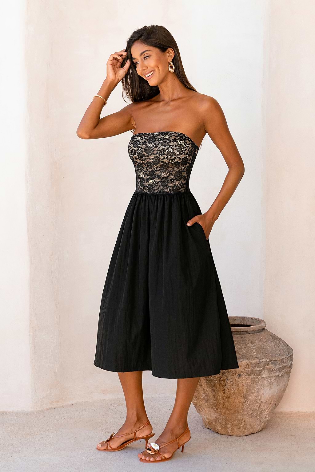 Pure Luck Black Shapewear Midi Dress