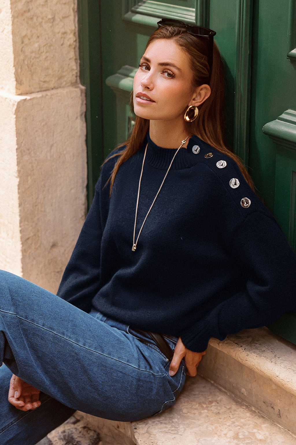 Maglione blu per tutti i giorni