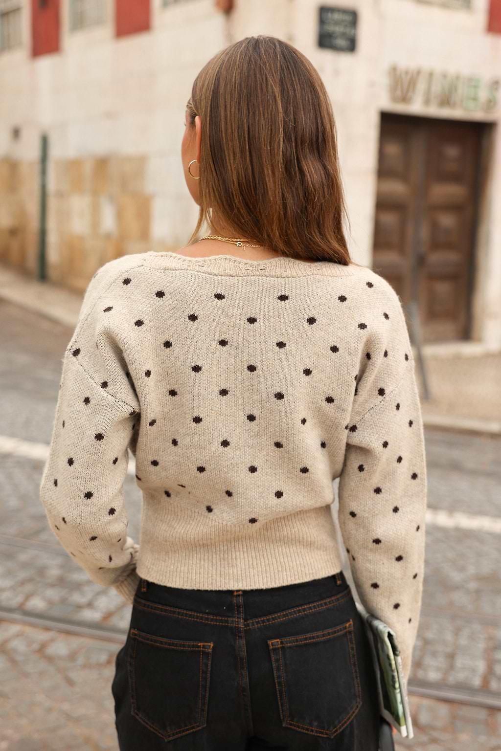 Dressed to the Nines Polka Dot Sweater