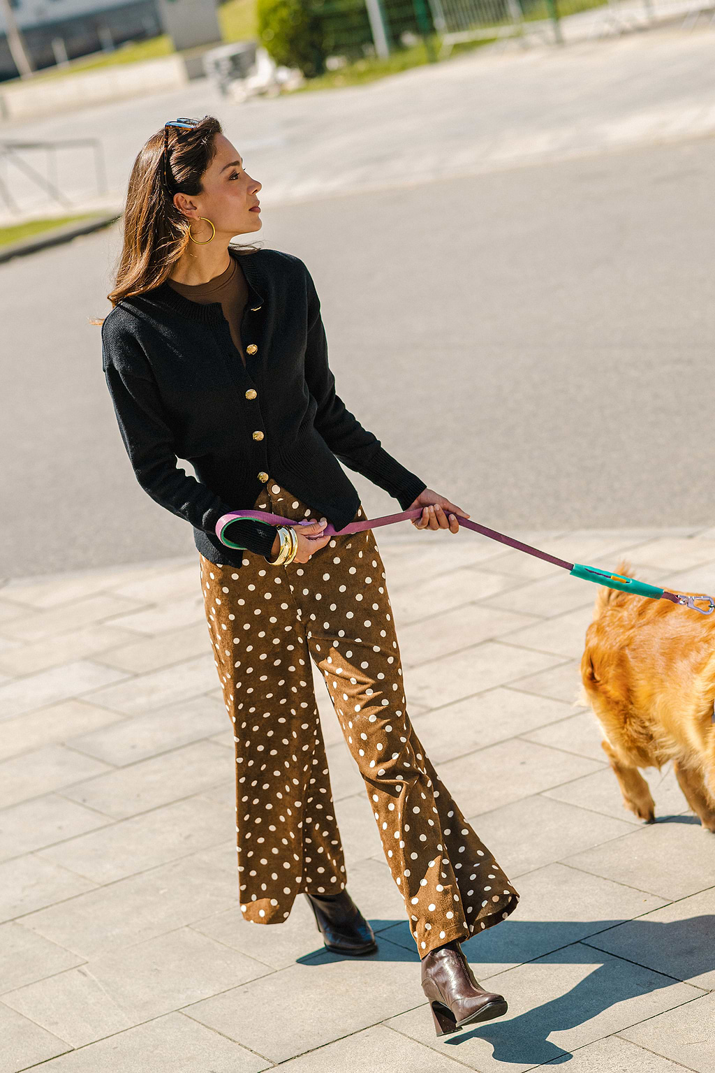 Burnt Sugar Polka Dot Trousers