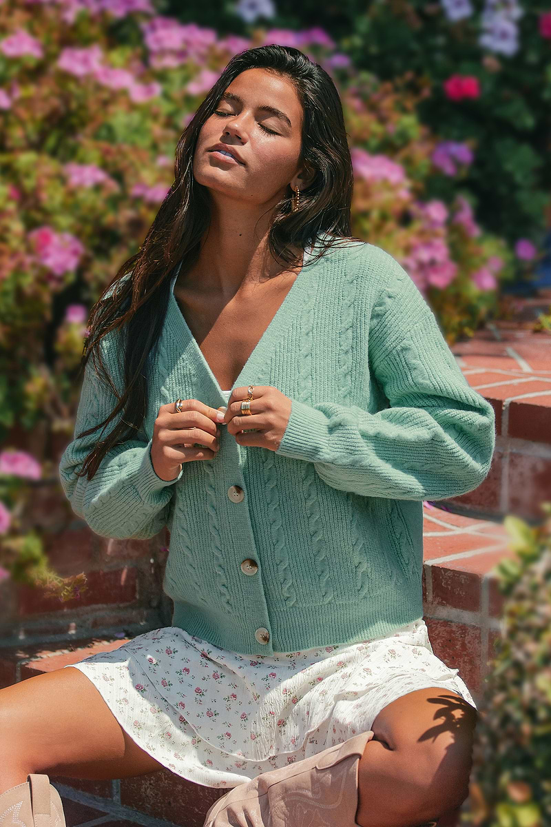 Cardigan verde Cool Breeze