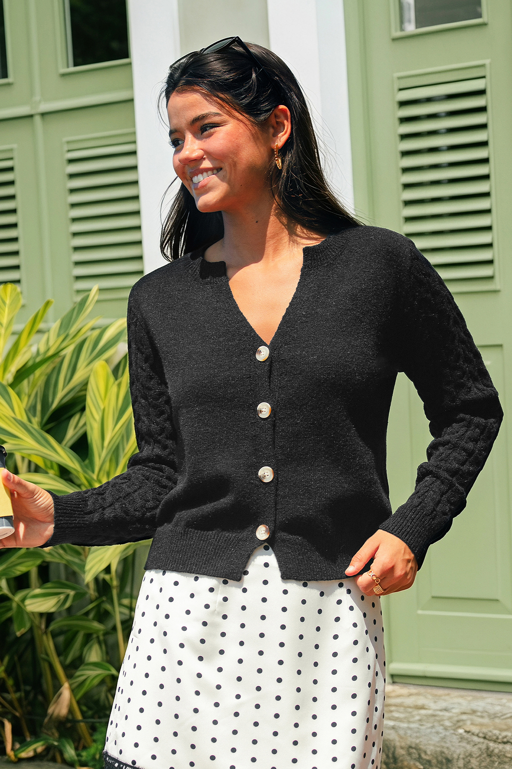 Cooler Days Black Cardigan