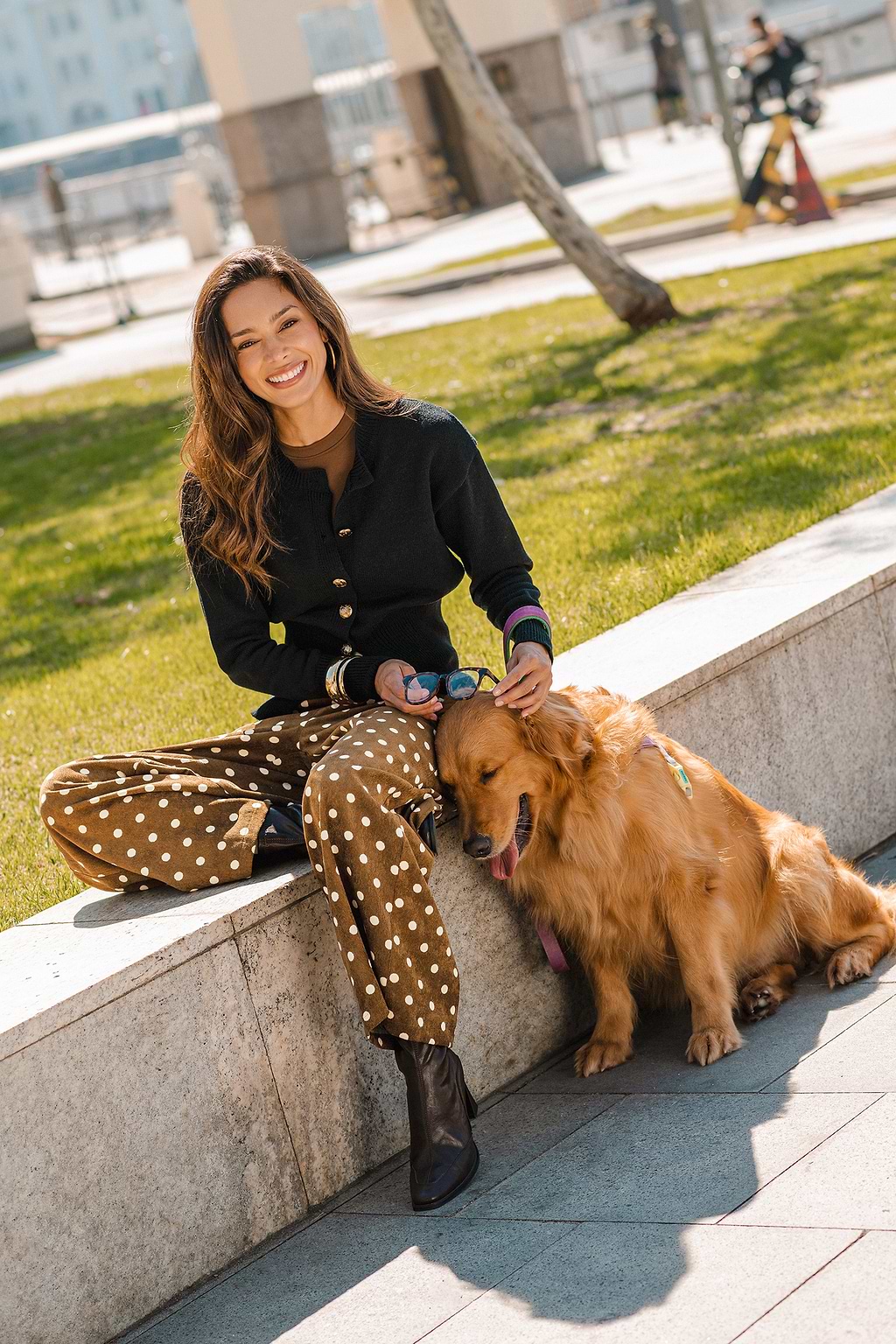 Burnt Sugar Polka Dot Trousers