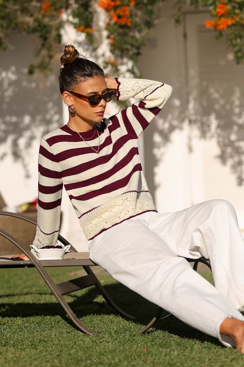 Point of View Striped Sweater