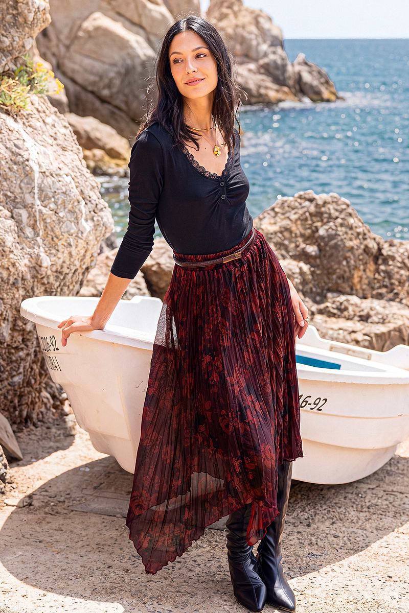 Just Wandering Floral Midi Skirt