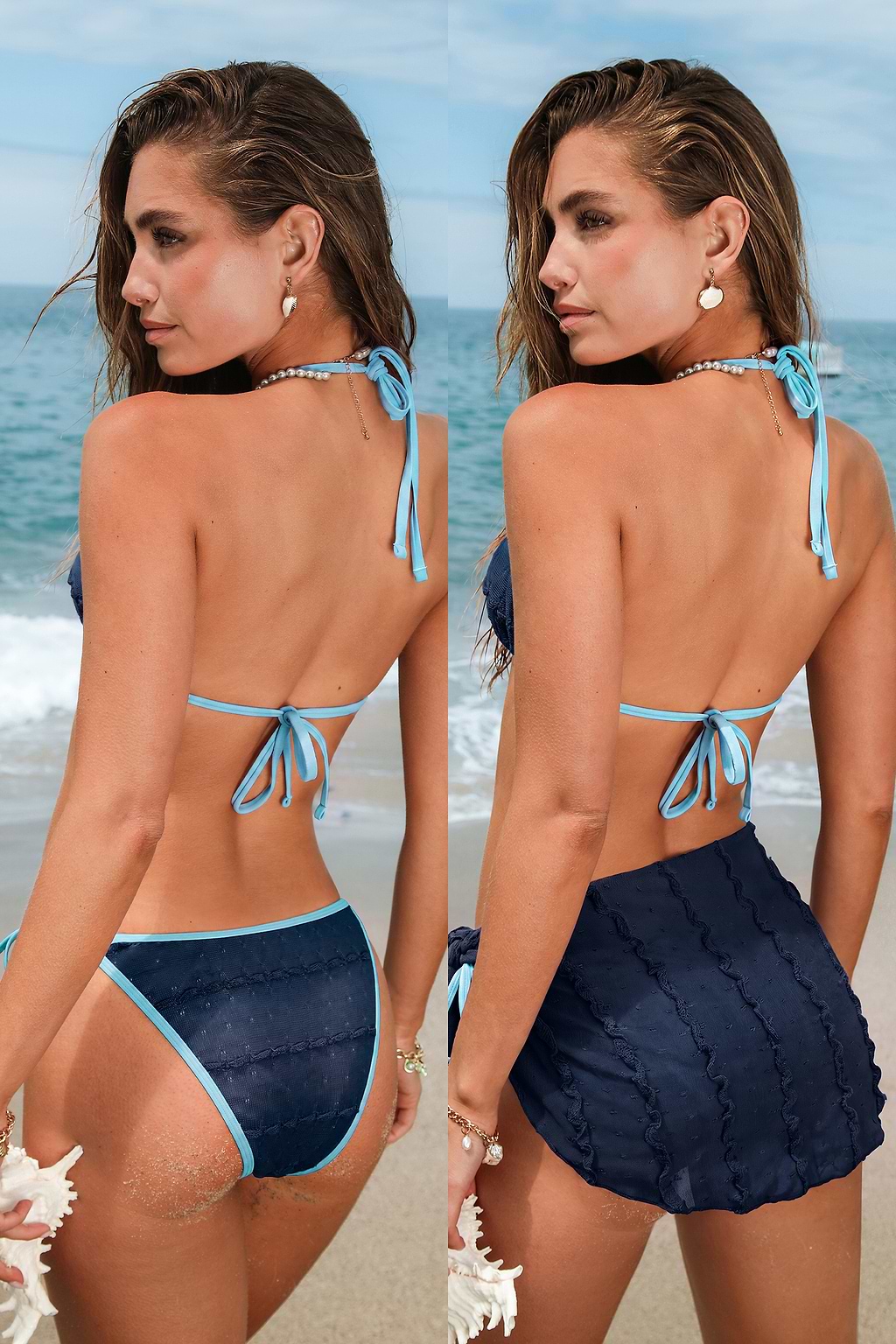 Seaside Social Navy 3-Piece Bikini Set