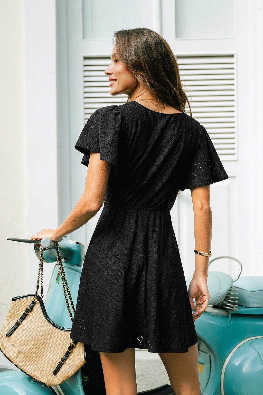 Apple Orchard Black Mini Dress