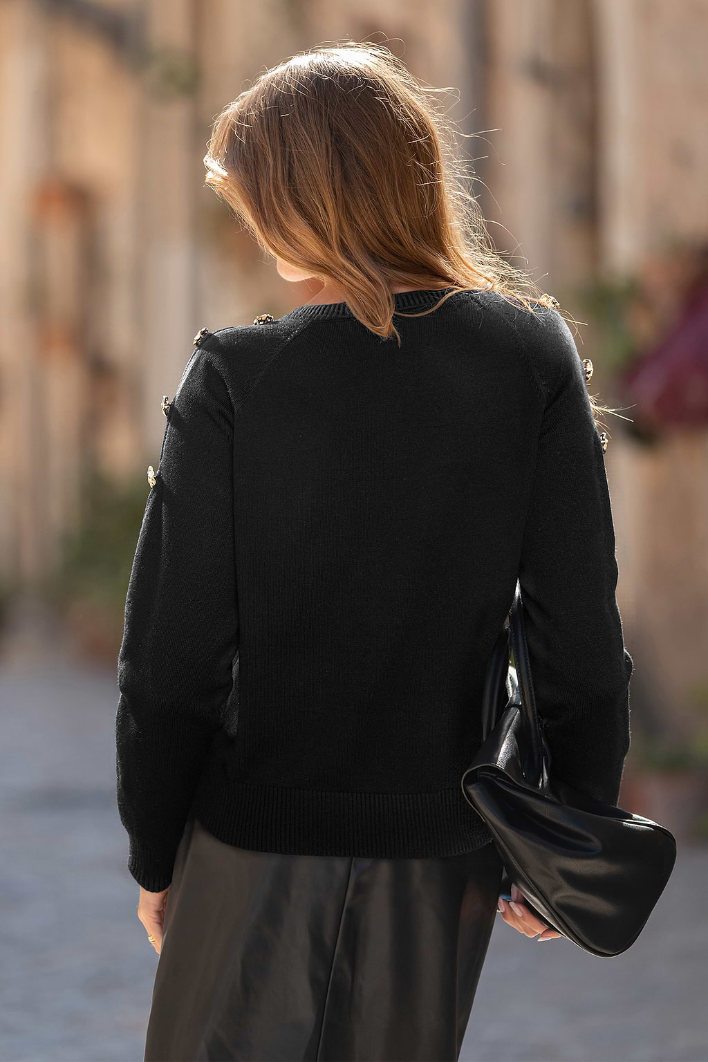 Maglione nero Gilded Touch