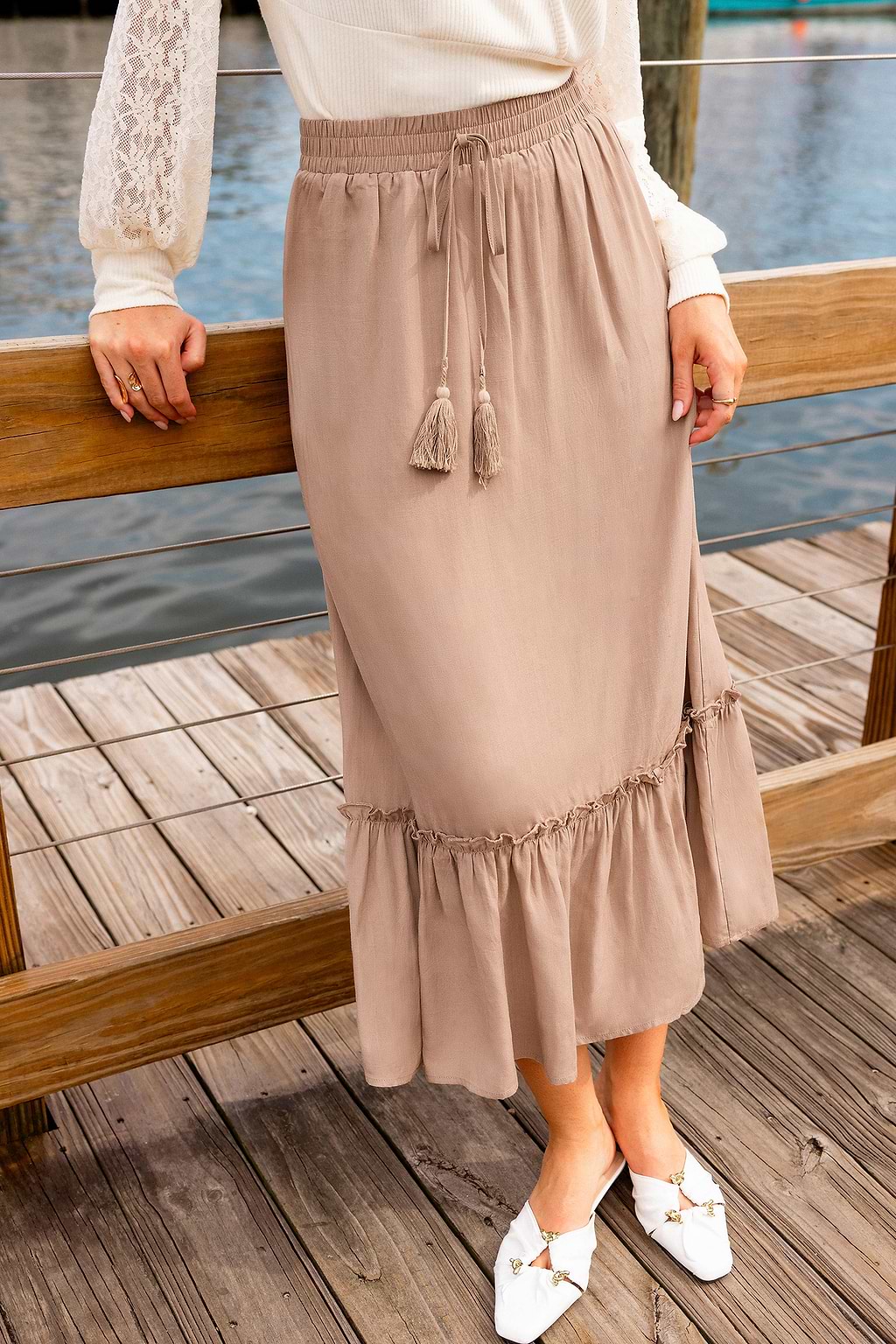 Dried Rose Pink Maxi Skirt