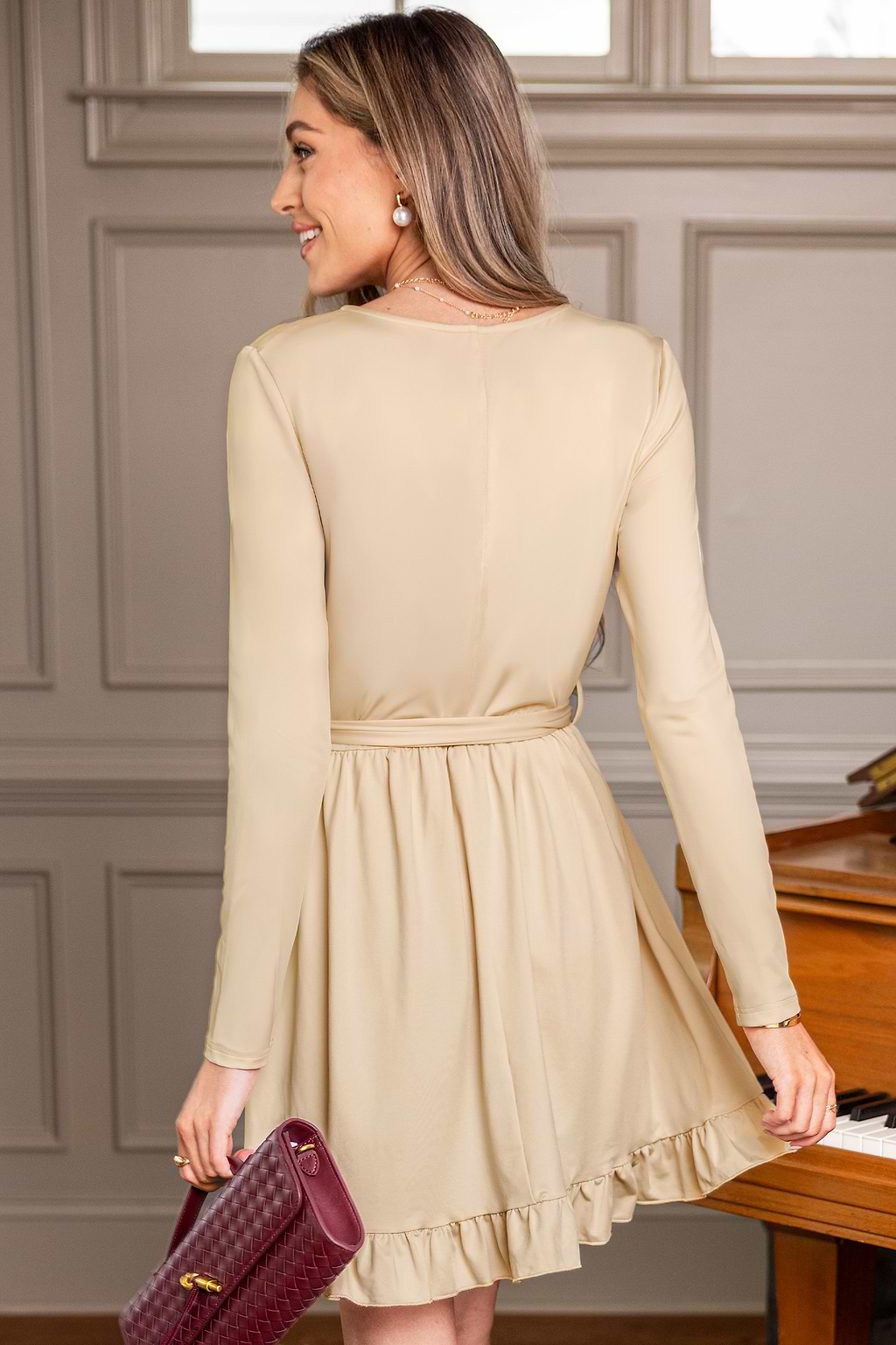 Mini abito beige Happy Thoughts