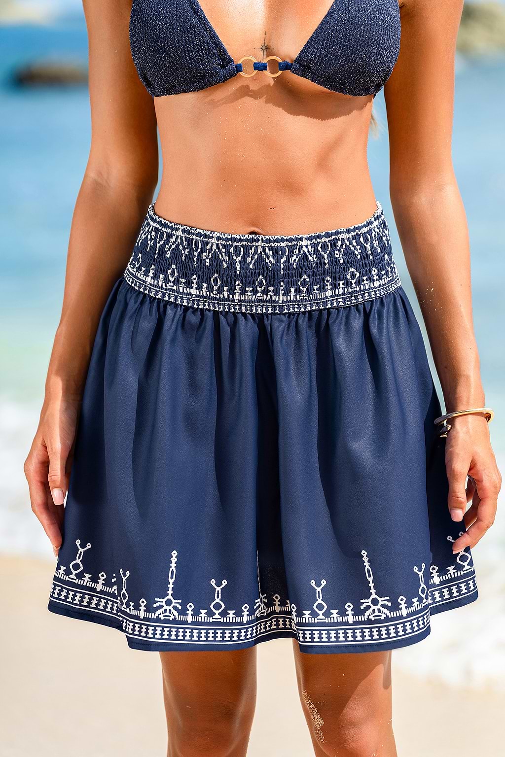 Villa Getaway Blue Mini Skirt