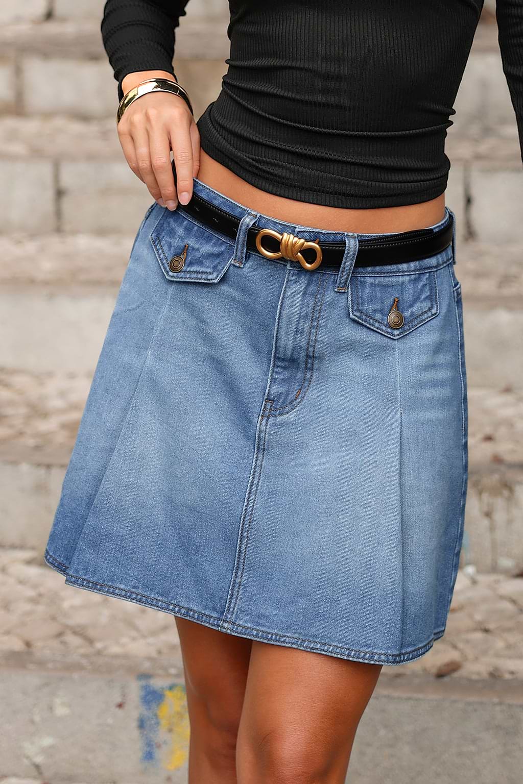 Spódnica mini All About It Medium Wash