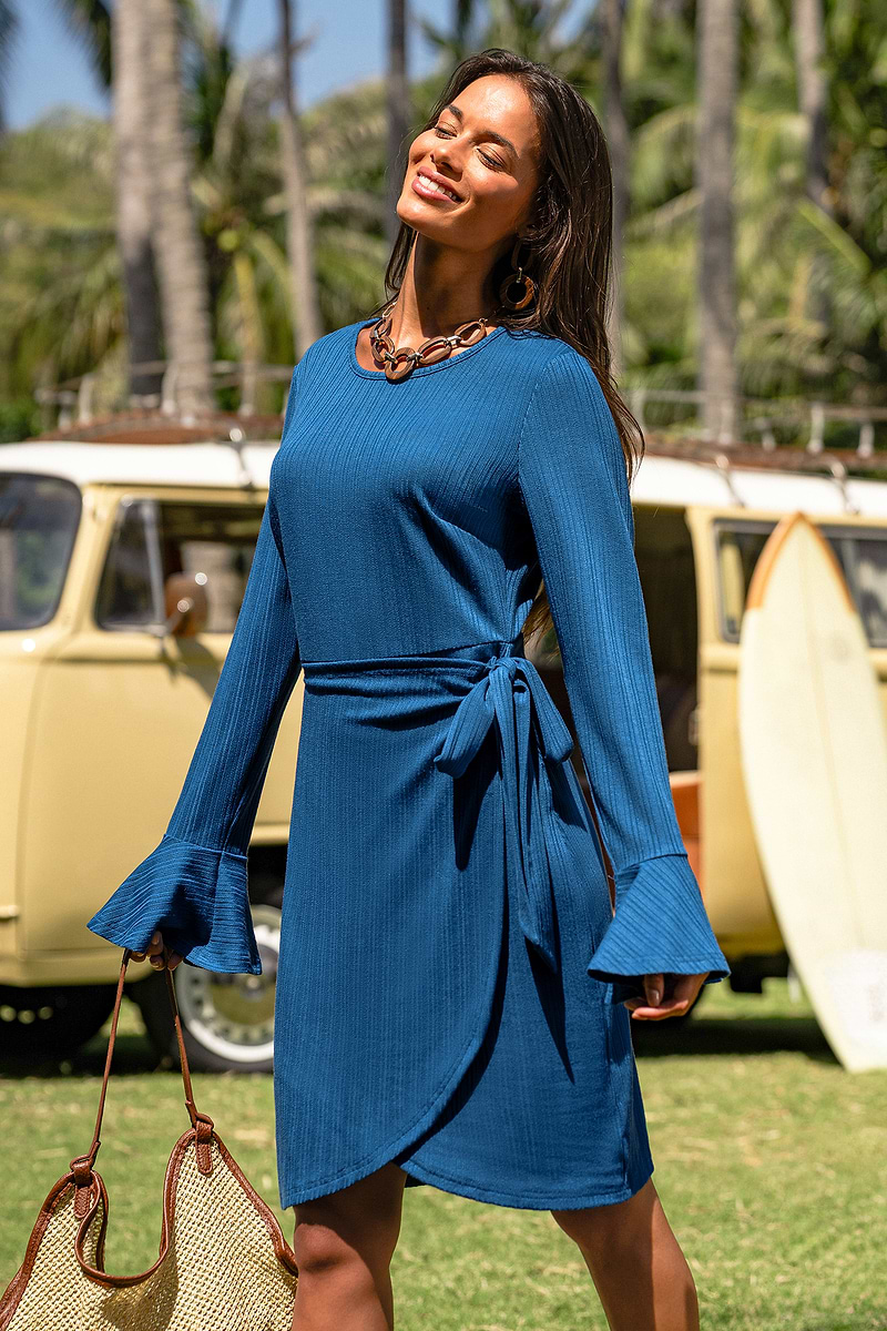 On the Guest List Blue Mini Dress