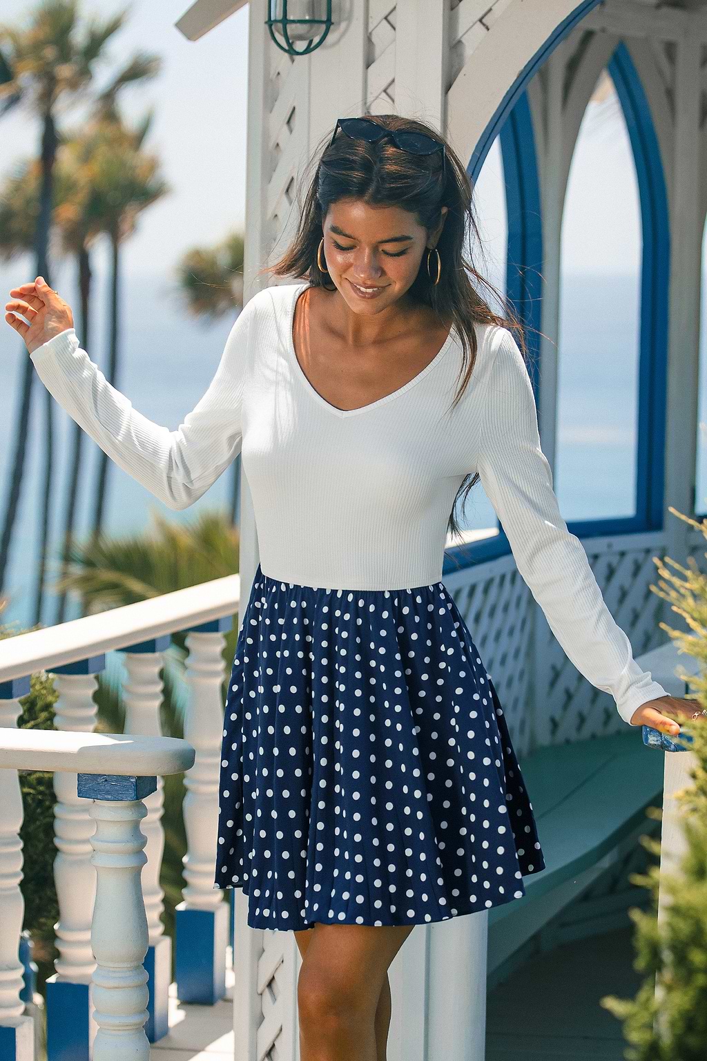 Early Dusk Polka Dot Mini Dress