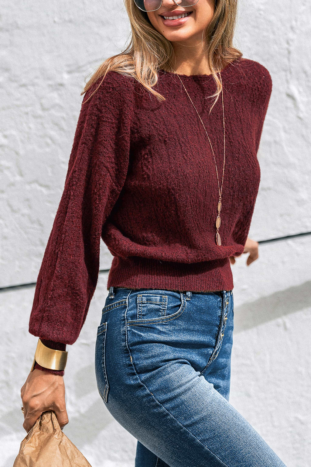 Falling for Fall Red Reversible Jumper