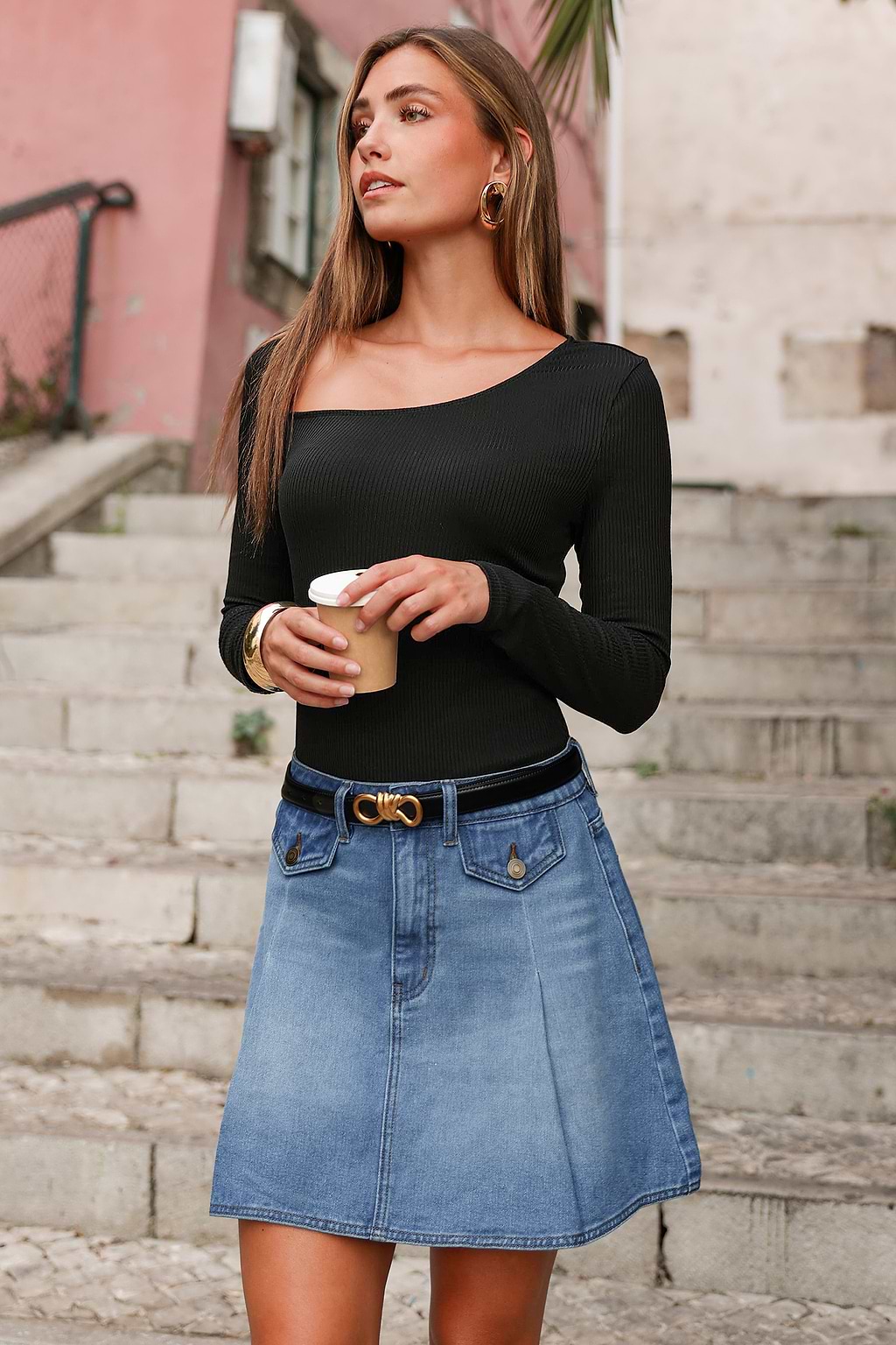 Spódnica mini All About It Medium Wash