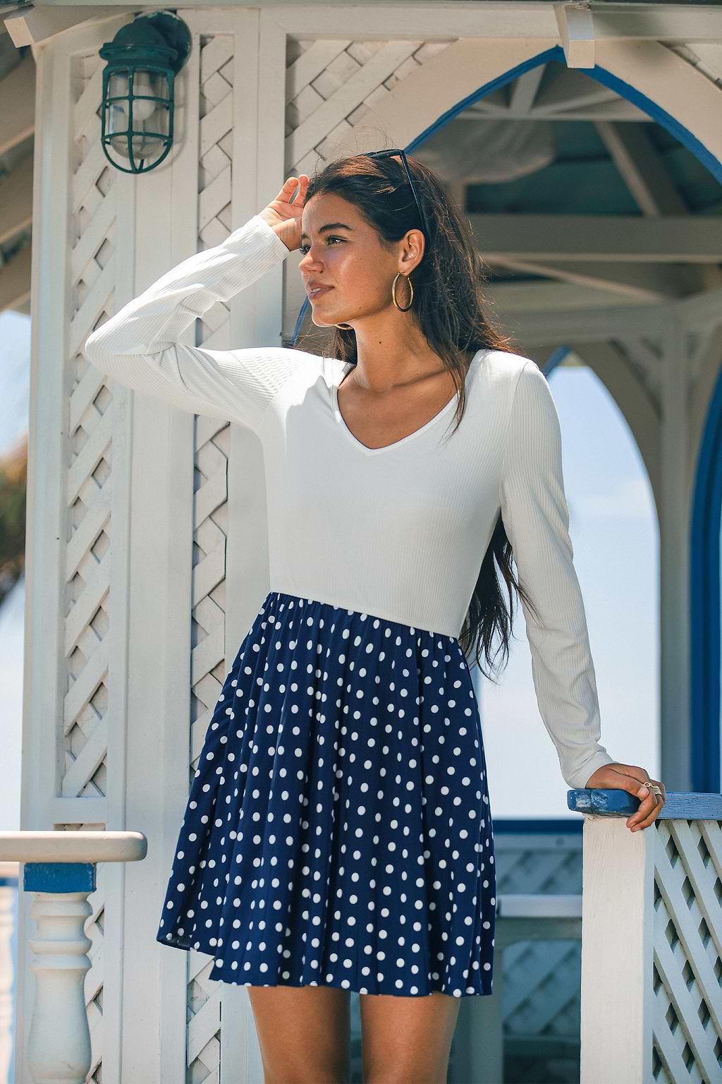 Early Dusk Polka Dot Mini Dress