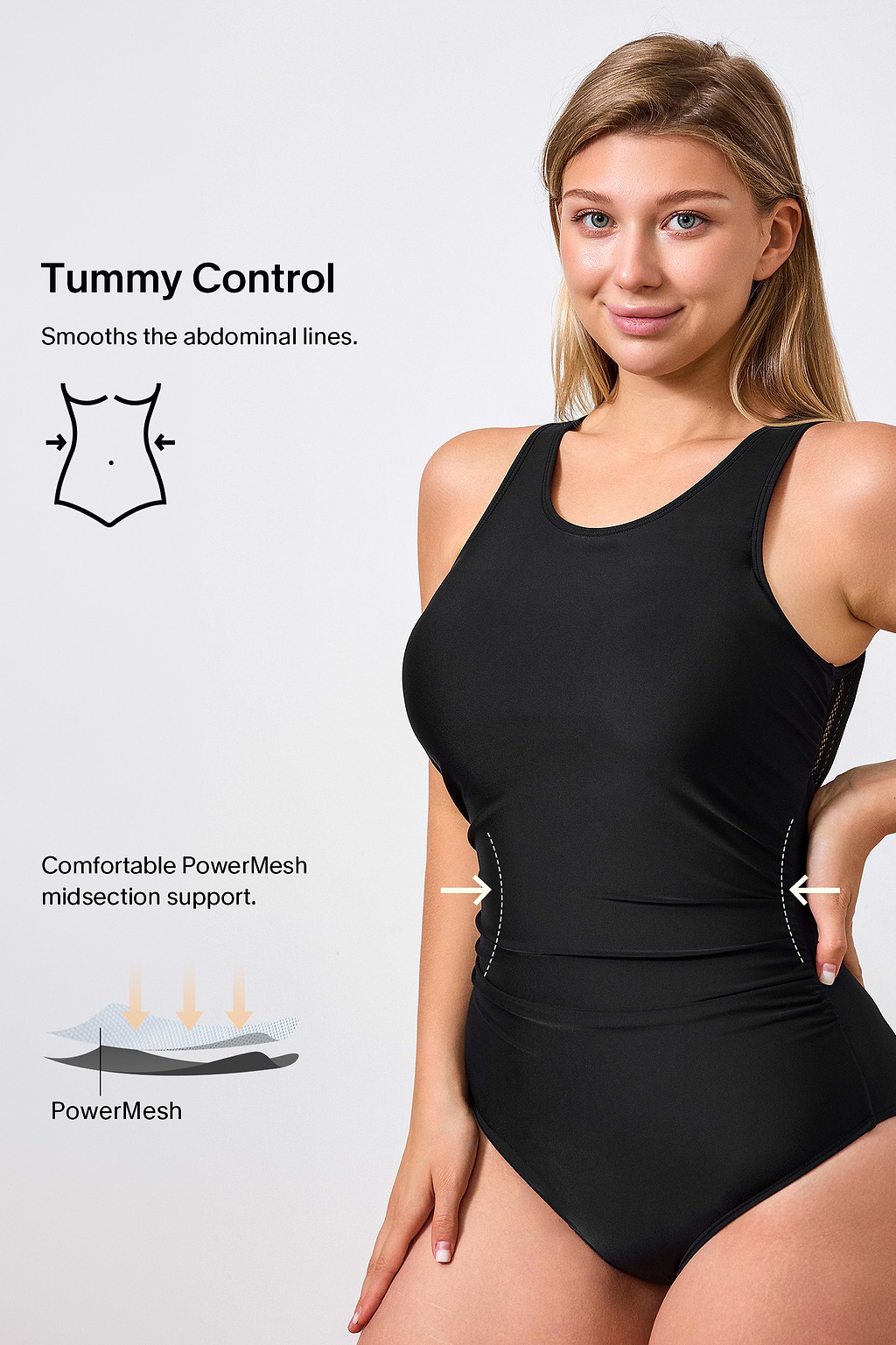 Mesh Backless One-Piece Swimsuit