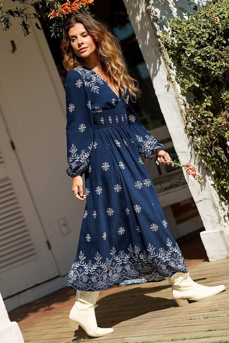Folk Story Floral Maxi Dress