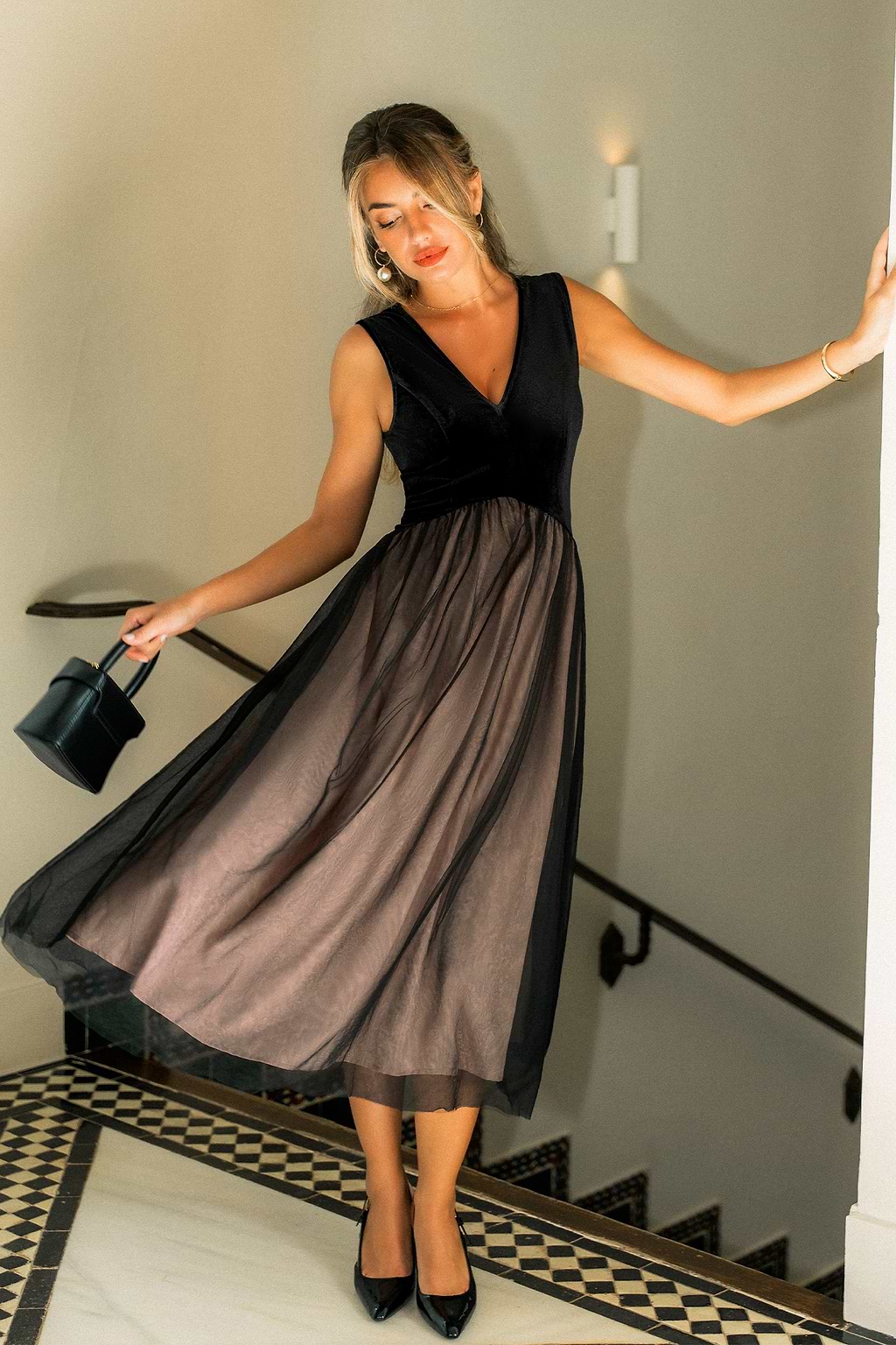Audrey Black Maxi Dress