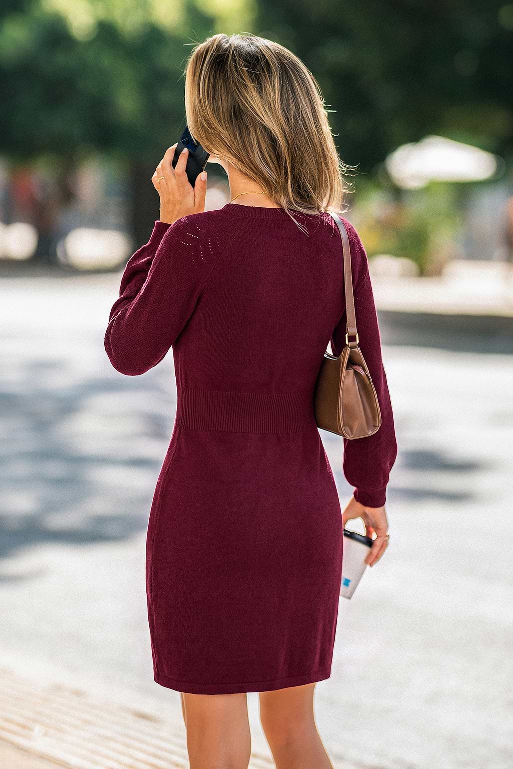 A Little R&R Red Mini Sweater Dress