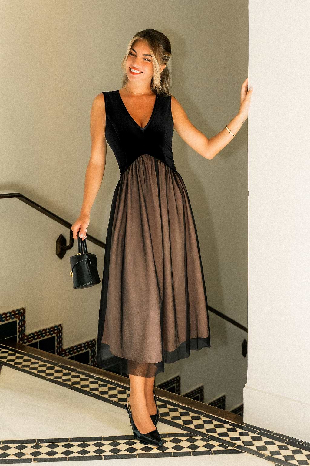 Audrey Black Maxi Dress