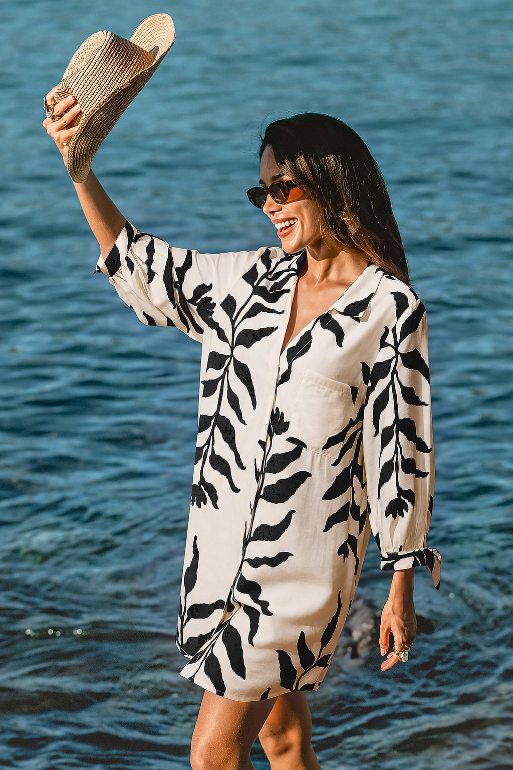 Carpe Diem Tropical Cover-Up Mini Dress