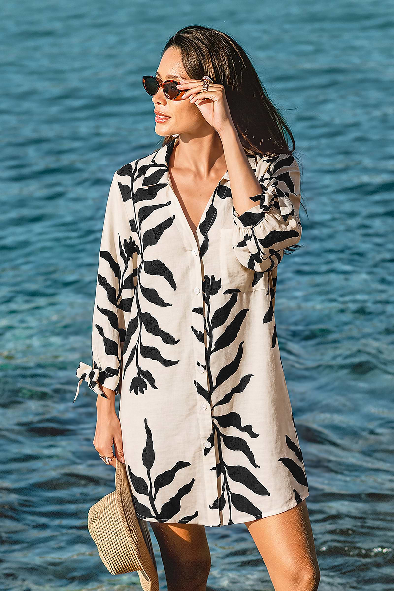 Carpe Diem Tropical Cover-Up Mini Dress