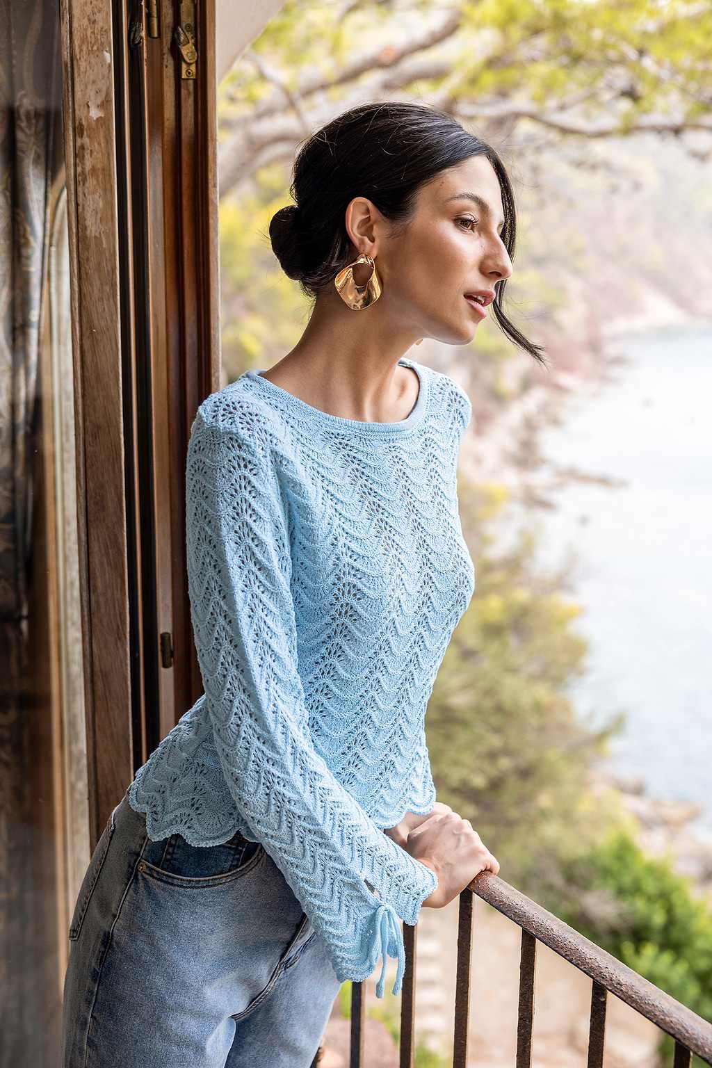 Clear as Day Aqua Knit Top