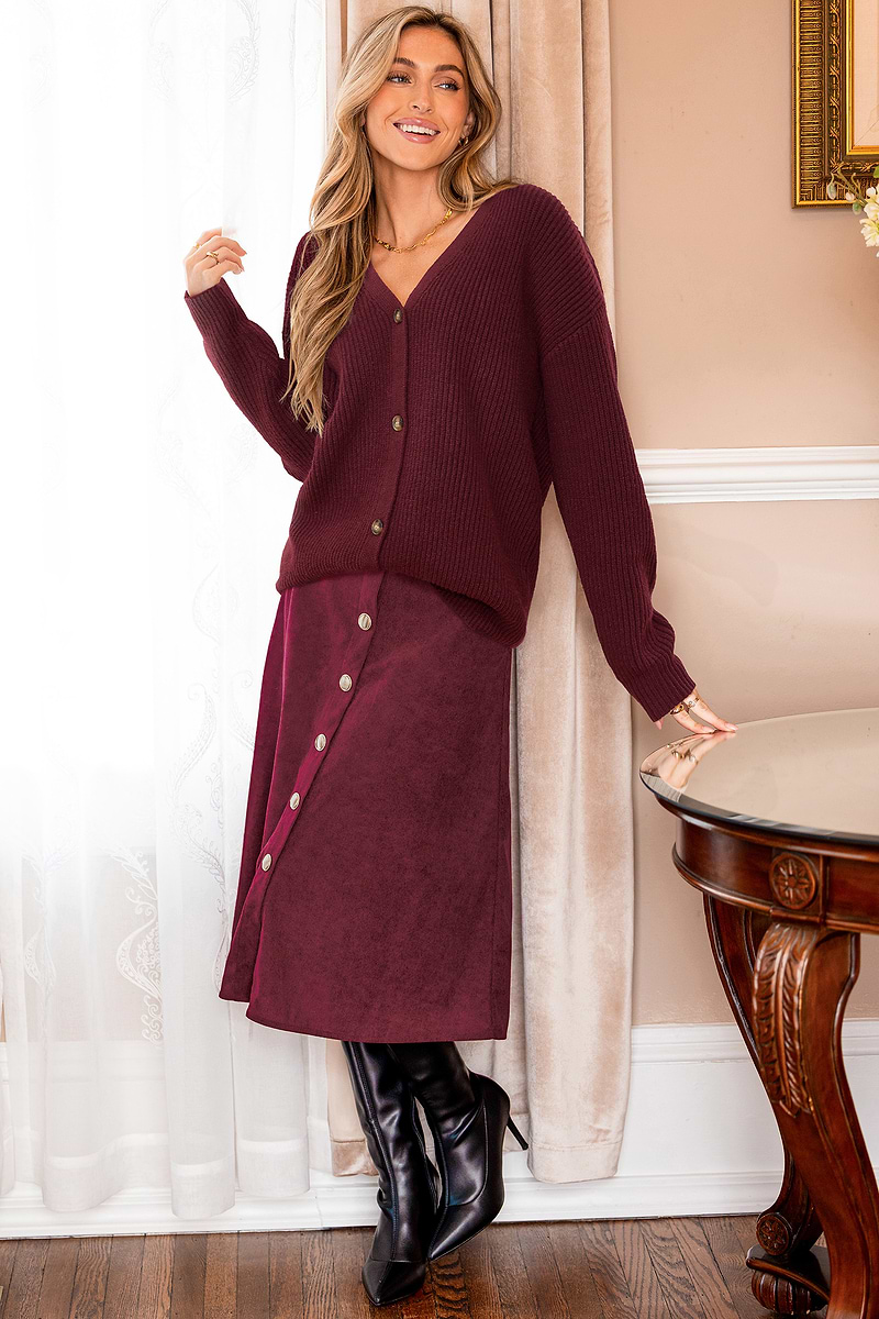 Berry Jam Red Cardigan