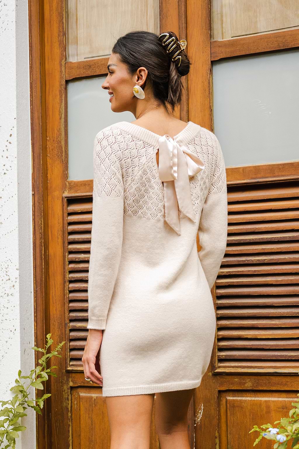 Love Note Beige Mini Jumper Dress